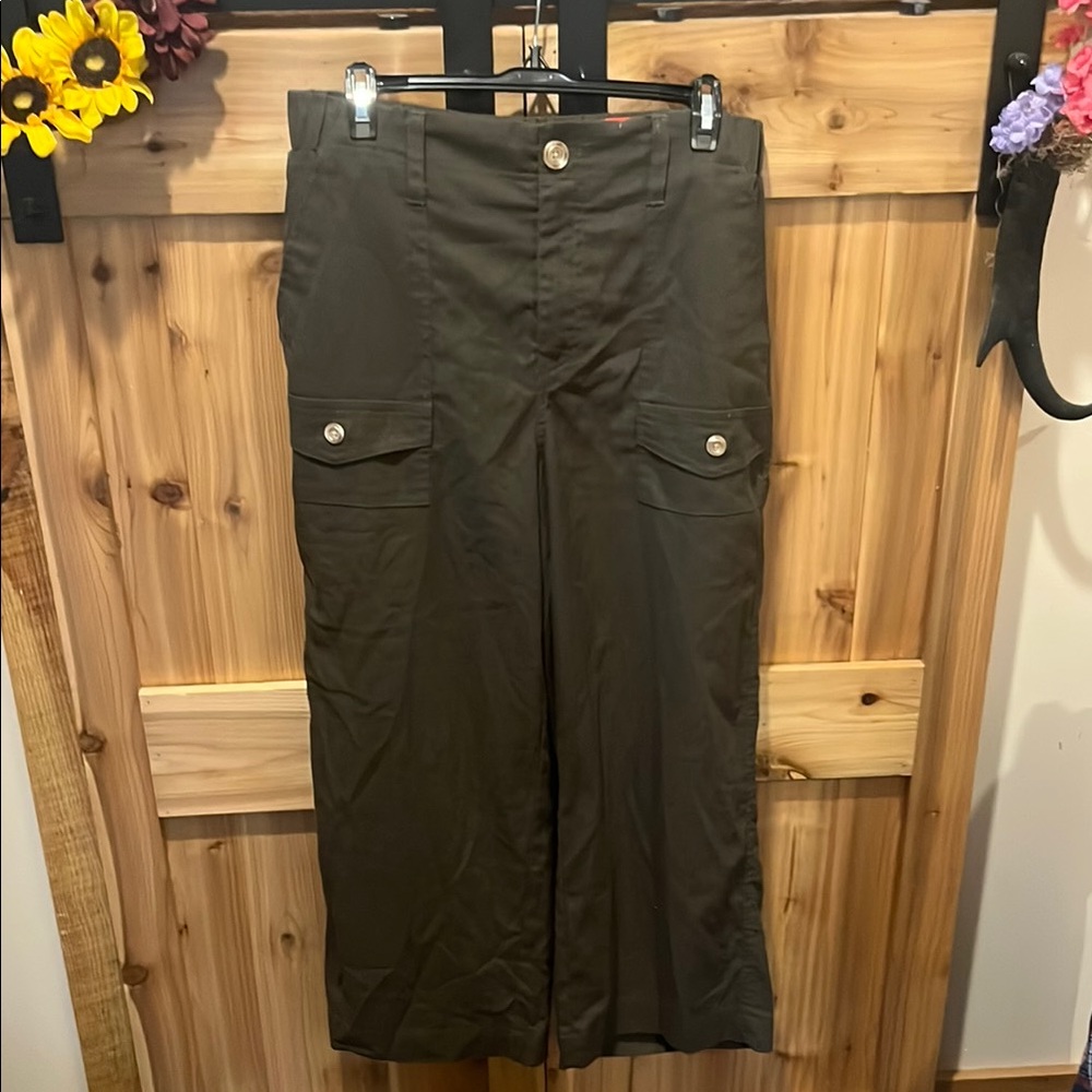 one 5 one Women's Wide Leg Pants in Dark Olive Green